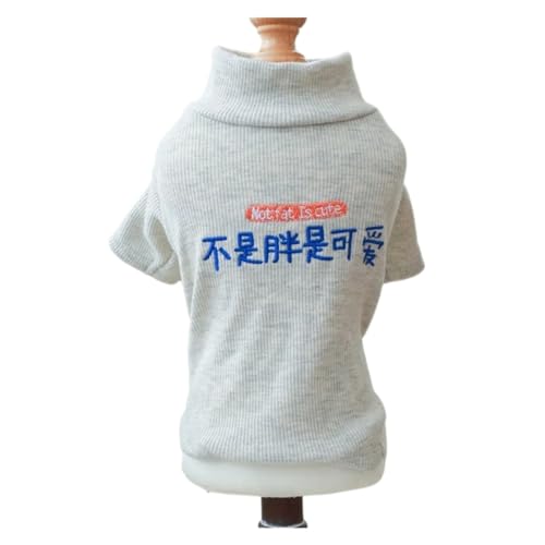 Haustier-Unterhemd, Teddy, Warmer Pullover, einfarbig, for Welpen, gestrickte Haustier-Pullover, Haustier-Hundekleidung (Color : Grey, Size : S) von INSTR