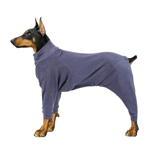 Haustier Winter Enge Warme Vierbeiner Baumwolle Gepolsterte Kleidung Hund Hohe Stretch Pyjamas Rollkragenpullover Hemd Bequeme Weste (Color : Gray, Size : 2XL) von INSTR