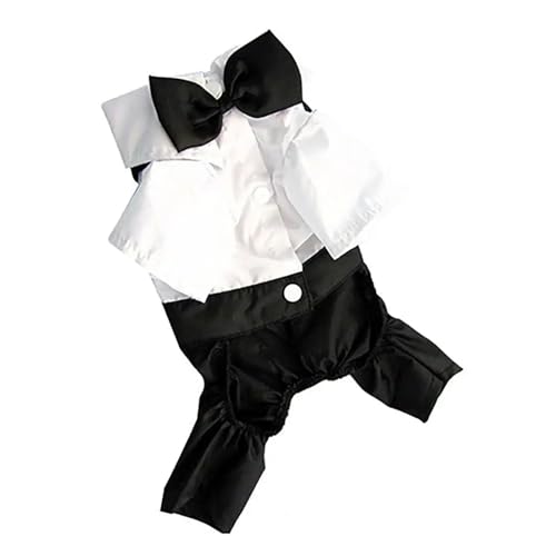 Hund Fliege Anzug Hochzeit Foto Gefälschte Zwei-stück Hemd Anzug Teddy Welpen Kleidung Stoff Stilvolle Haustier Kleidung Hund Kleidung Hund T-Shirt (Size : S) von INSTR