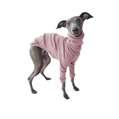 Hund Kleidung Frühling Herbst Hohe Kragen Zweibeinigen Haustier Kleidung Greyhound Whippet Rollkragen Pyjamas Warme Kleidung Hund Liefert (Color : Pink, Size : S) von INSTR