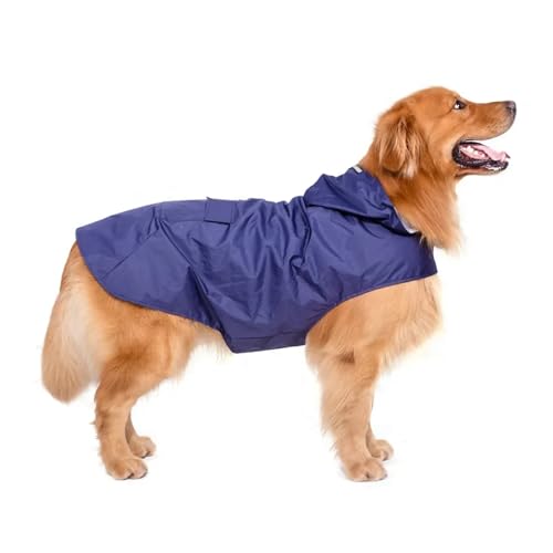 Hund Regenmantel wasserdichte Hoodie Jacke Regen Poncho Haustier Regenbekleidung Kleidung Mit Reflektierende Streifen Outdoor Hunde Regenmantel Zubehör (Color : Blue, Size : XL) von INSTR