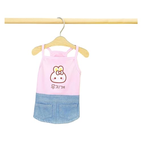 Hunde-Haustier-Kleidung, Jeanskleid, kompatibel mit Hundekleidung, Katze, kleines Kaninchen, Aufdruck, niedlich, dünn, Frühling, Sommer, Mode, Mädchen, Yorkshire, Accessoires (Color : Pink, Size : S Hunde-Haustier-Kleidung, Jeanskleid, kompatibel mit Hundekleidung, Katze, kleines Kaninchen, Aufdruck, niedlich, dünn, Frühling, Sommer, Mode, Mädchen, Yorkshire, Accessoires (Color : Pink, Size : S von INSTR