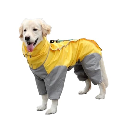 Hunde-Regenmantel, wasserdicht, Hundeanzüge, Gepunkteter Regenumhang, kompatibel mit mittelgroßen und großen Hunden, Kapuzenjacke, Poncho, Haustier-Regenmantel (Color : 2, Size : 28) von INSTR