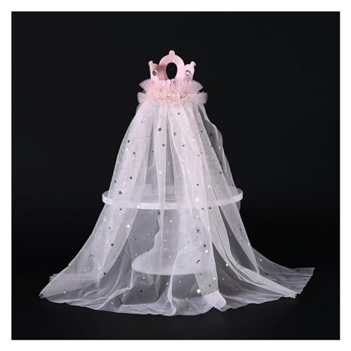 Hundehemd, Welpe, Kleiner Hund, Kleidung, stilvoller Anzug, Kostüm, Hochzeitshemd, formeller Smoking mit Krawatte, Hundeprinz, Hochzeitskleid und Anzug (Color : Pink Veil, Size : L) von INSTR