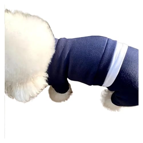 Klassischer Hunde-Overall, Winter-Hundekleidung, kompatibel mit kleinen Hunden, Kapuzenpullover, Freizeitkostüme, Teddy, Bichon-Mäntel, Kleidung (Color : Blue, Size : S) von INSTR