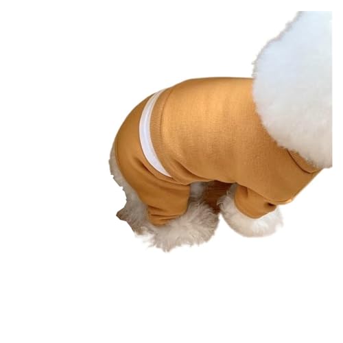 Klassischer Hunde-Overall, Winter-Hundekleidung, kompatibel mit kleinen Hunden, Kapuzenpullover, Freizeitkostüme, Teddy, Bichon-Mäntel, Kleidung (Color : Yellow, Size : S) von INSTR