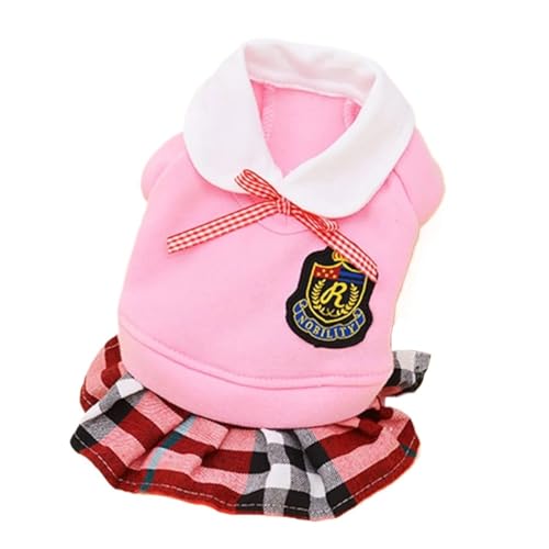 Paar Haustier Hund Kleidung Haustier Uniform Kleidung kompatibel mit kleinen mittelgroßen Hunden Kostüm Chihuahua Welpen Haustier Shirt Kleidung kompatibel mit Hunden (Color : Pink Dress, Size : XL von INSTR