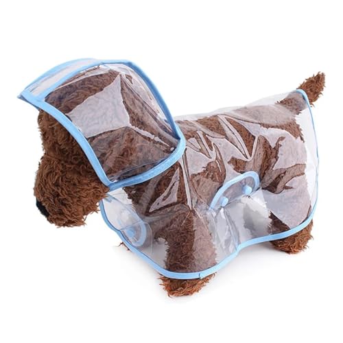 Pet Supplies Hunderegenmantel, wasserdicht, Neuer transparenter Kunststoff, modischer Poncho, personalisierte Farbkanten-Kostüme for große Hunde (Color : Blue, Size : 4XL) von INSTR