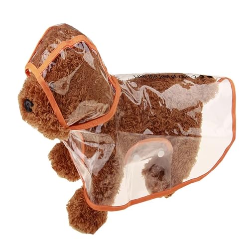 Pet Supplies Hunderegenmantel, wasserdicht, Neuer transparenter Kunststoff, modischer Poncho, personalisierte Farbkanten-Kostüme for große Hunde (Color : Orange, Size : 4XL) von INSTR