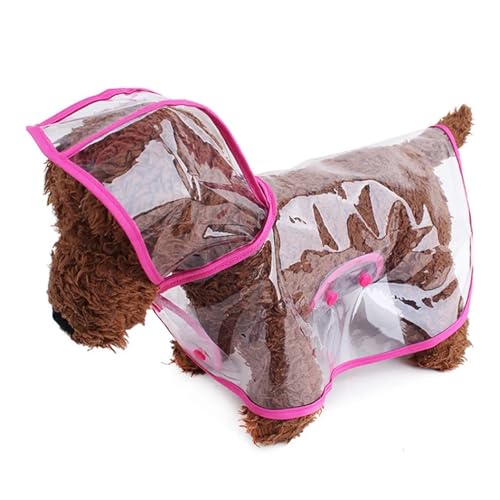 Pet Supplies Hunderegenmantel, wasserdicht, Neuer transparenter Kunststoff, modischer Poncho, personalisierte Farbkanten-Kostüme for große Hunde (Color : Pink, Size : 8XL) von INSTR