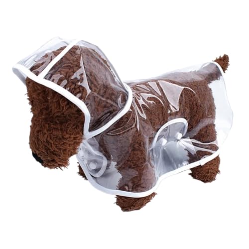 Pet Supplies Hunderegenmantel, wasserdicht, Neuer transparenter Kunststoff, modischer Poncho, personalisierte Farbkanten-Kostüme for große Hunde (Color : White, Size : 8XL) von INSTR