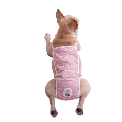 Physiologische Windelhose for Hunde, Unisex, Baumwolle, Hundeshorts, kompatibel mit Französische Bulldogge, Mops, Unterwäsche, Corgi-Slips, Haustierprodukte (Color : Pink, Size : L) von INSTR