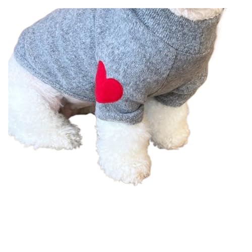 Plüsch-Liebespullover, Haustierkleidung, Welpe, Katze, Hund, Katze, Kleiner Hund, Teddybär, Yorkshire, verdickte warme Kleidung (Color : Grey, Size : XS) von INSTR