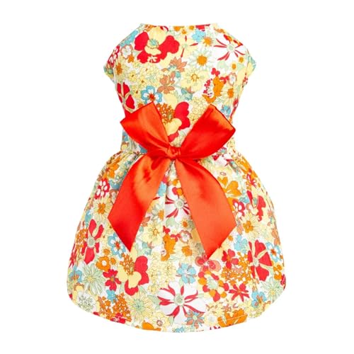 Schleifen-Design, Blumenkleid for Hündchen, Sommerkleid for Welpen, Katzenweste, Hemd, Kleidung, kompatibel mit kleinen Hunden und Katzen, süße Hundekleidung, kompatibel mit Chihuahua (Color : Color Schleifen-Design, Blumenkleid for Hündchen, Sommerkleid for Welpen, Katzenweste, Hemd, Kleidung, kompatibel mit kleinen Hunden und Katzen, süße Hundekleidung, kompatibel mit Chihuahua (Color : Color von INSTR