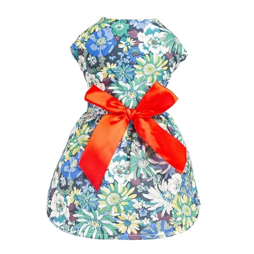 Schleifen-Design, Blumenkleid for Hündchen, Sommerkleid for Welpen, Katzenweste, Hemd, Kleidung, kompatibel mit kleinen Hunden und Katzen, süße Hundekleidung, kompatibel mit Chihuahua (Color : Color Schleifen-Design, Blumenkleid for Hündchen, Sommerkleid for Welpen, Katzenweste, Hemd, Kleidung, kompatibel mit kleinen Hunden und Katzen, süße Hundekleidung, kompatibel mit Chihuahua (Color : Color von INSTR