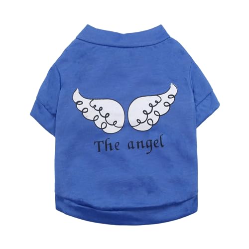 Sommer/Frühling Hundekleidung, hochwertige atmungsaktive Haustierkleidung, weiche Flügel, Bedruckt, französische Bulldoggenkleidung, kompatibel mit kleinen Hunden, T-Shirt XS-L (Color : Blue, Size : Sommer/Frühling Hundekleidung, hochwertige atmungsaktive Haustierkleidung, weiche Flügel, Bedruckt, französische Bulldoggenkleidung, kompatibel mit kleinen Hunden, T-Shirt XS-L (Color : Blue, Size : von INSTR