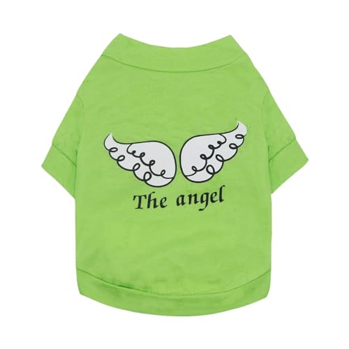 Sommer/Frühling Hundekleidung, hochwertige atmungsaktive Haustierkleidung, weiche Flügel, Bedruckt, französische Bulldoggenkleidung, kompatibel mit kleinen Hunden, T-Shirt XS-L (Color : Green, Size Sommer/Frühling Hundekleidung, hochwertige atmungsaktive Haustierkleidung, weiche Flügel, Bedruckt, französische Bulldoggenkleidung, kompatibel mit kleinen Hunden, T-Shirt XS-L (Color : Green, Size von INSTR