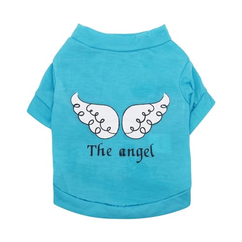 Sommer/Frühling Hundekleidung, hochwertige atmungsaktive Haustierkleidung, weiche Flügel, Bedruckt, französische Bulldoggenkleidung, kompatibel mit kleinen Hunden, T-Shirt XS-L (Color : Light Blue, Sommer/Frühling Hundekleidung, hochwertige atmungsaktive Haustierkleidung, weiche Flügel, Bedruckt, französische Bulldoggenkleidung, kompatibel mit kleinen Hunden, T-Shirt XS-L (Color : Light Blue, von INSTR