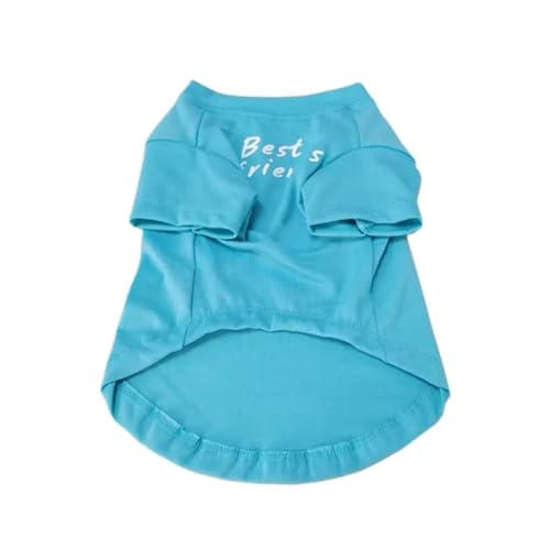 Sommer Frühling Hundekleidung Best Friends Print Haustier Hundeweste Kleine Hunde Rundhals T-Shirt Kompatibel mit Französische Bulldogge Mops Kleidung (Color : Sky Blue, Size : L) von INSTR