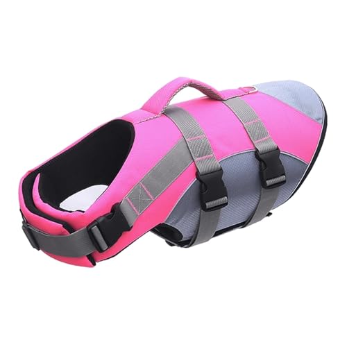 Sommer-Sicherheits-Schwimmweste for Hunde, kompatibel mit kleinen und großen Hunden, Badeanzug, Haustiergeschirr, Schwimmweste, Kleidung, Bulldogge, Labrador, Badebekleidung, S-XL (Color : Pink, Siz von INSTR