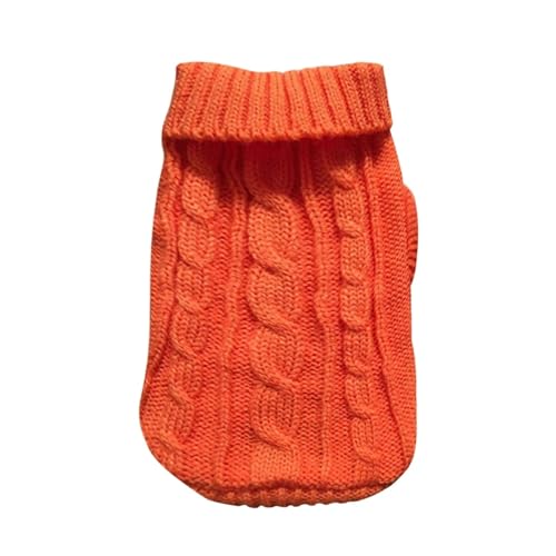 Warme Winter-Hundepullover, Haustierkleidung, kompatibel mit kleinen Hunden, weicher, wolliger Katzenpullover, Mantel, Kleidung, kompatibel mit Chihuahua-Welpen, Katzenjacke (Color : Orange, Size : von INSTR