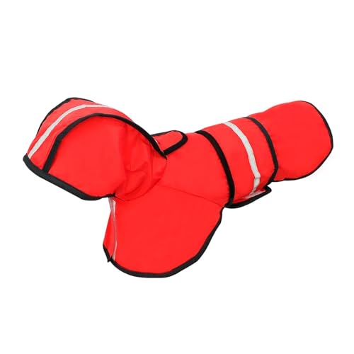 Wasserdichter Hunderegenmantel, reflektierend, Hunde-Regenmantel, Umhang, Hundekleidung, Hoodies, kleine und große Hunde, Overall, Regenbekleidung, Labrador, S-2XL (Color : Red, Size : 2XL) von INSTR