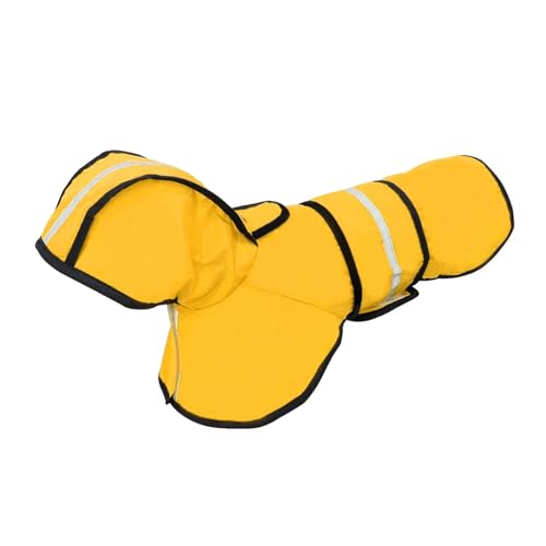 Wasserdichter Hunderegenmantel, reflektierend, Hunde-Regenmantel, Umhang, Hundekleidung, Hoodies, kleine und große Hunde, Overall, Regenbekleidung, Labrador, S-2XL (Color : Yellow, Size : L) von INSTR