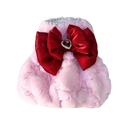 Weiche warme Weste for den Winter, Hundemantel, Jacke, Katzenkleidung, Kleidung for kleine Hunde, Yorkies, Chihuahua, Bichon, Pudel, französische Bulldogge, Haustierkostüme (Color : Pink, Size : L) von INSTR