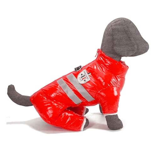 Winter-Haustier-Hundekleidungsjacke, dickerer Baumwollmantel, wasserdicht, reflektierend, for kleine Hunde, Haustiere, kompatibel mit französischen Bulldoggen-Welpen (Color : Red Dog Clothes, Size : von INSTR