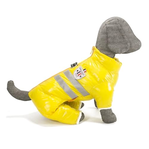 Winter-Haustier-Hundekleidungsjacke, dickerer Baumwollmantel, wasserdicht, reflektierend, for kleine Hunde, Haustiere, kompatibel mit französischen Bulldoggen-Welpen (Color : Yellow Dog Clothes, Siz von INSTR