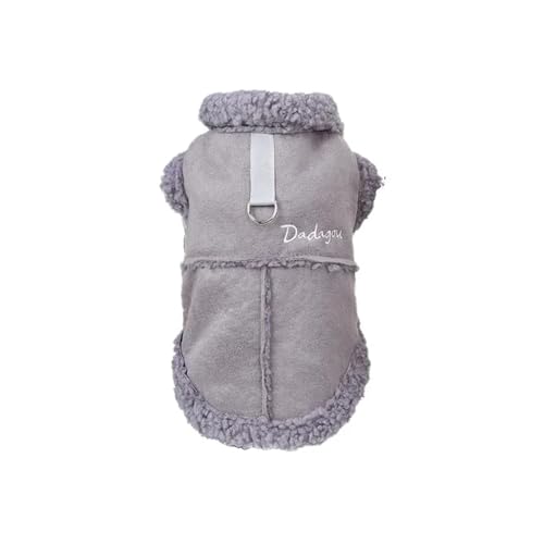 Winter-Welpenjacke, warme Hundekleidung, Haustier-Baumwollmantel, kompatibel mit kleinen mittelgroßen Hunden, französische Bulldoggen-Kleidung, Chihuahua, Yorker Mops-Kostüme (Color : Gray, Size : M von INSTR