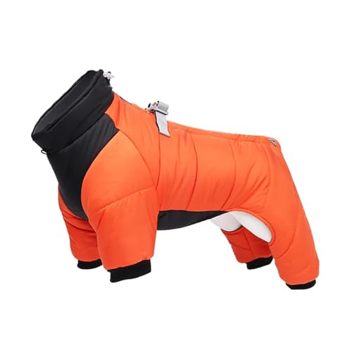 Winter warme verdickte Haustier-Hundejacke, wasserdichte Hundekleidung, kompatibel mit kleinen mittelgroßen Hunden, Welpenmantel, Chihuahua, französische Bulldogge, Mops-Kleidung (Color : Orange, SI von INSTR