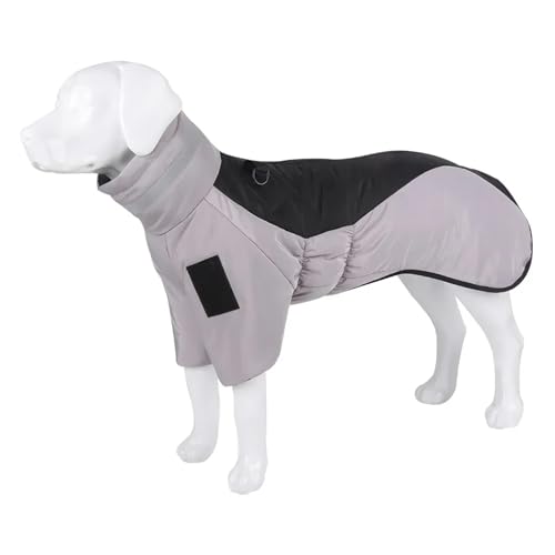 Winterkleidung for große Hunde, wasserdicht, Jacke for größere Hunde, Weste mit hohem Kragen, warme Hundemantel-Kleidung, kompatibel mit Französische Bulldogge, Windhund (Color : Black, Size : XXL) von INSTR