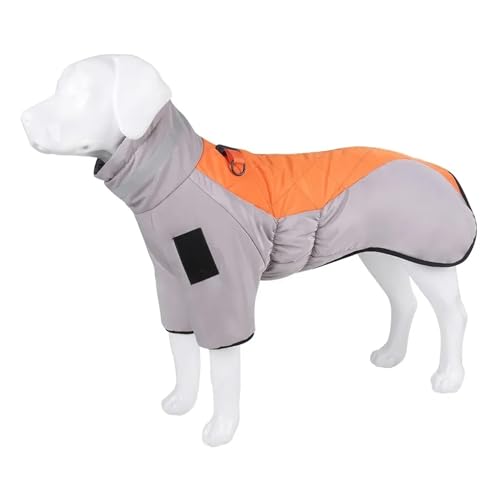 Winterkleidung for große Hunde, wasserdicht, Jacke for größere Hunde, Weste mit hohem Kragen, warme Hundemantel-Kleidung, kompatibel mit Französische Bulldogge, Windhund (Color : Orange, Size : 5XL von INSTR