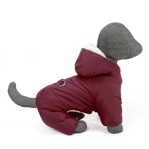 wasserdichte Hundekleidung, kompatibel mit kleinen Hunden, warme Winter-Haustierjacke, Welpen- und Katzen-Outfits, Yorkie-Mantel, Chihuahua-Kleidung, Pudel-Kostüme (Color : 1-Red, Size : L) von INSTR