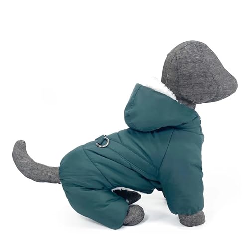 wasserdichte Hundekleidung, kompatibel mit kleinen Hunden, warme Winter-Haustierjacke, Welpen- und Katzen-Outfits, Yorkie-Mantel, Chihuahua-Kleidung, Pudel-Kostüme (Color : 2-Dark Green, Size : XXL von INSTR