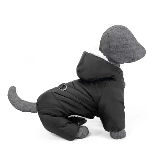 wasserdichte Hundekleidung, kompatibel mit kleinen Hunden, warme Winter-Haustierjacke, Welpen- und Katzen-Outfits, Yorkie-Mantel, Chihuahua-Kleidung, Pudel-Kostüme (Color : 3-Black, Size : XXL) von INSTR