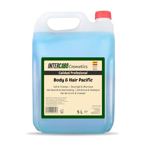 Intercabo - Kanister mit 5L Duschgel und Shampoo - Badegel - Kanister mit 5L Duschgel - Nachfüllpack Badegel - Hoteldienstleistungen - Gel und Shampoo - Hotelgele - Duschgel und Shampoo Frische Blau von INTERCABO