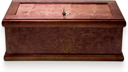 INTERWOOD Haustier-Schatulle aus Naturholz für kleine Hunde und Katzen, Begräbnis für Haustierverlust, umweltfreundlich, Gedenkbox für Katzen und Hunde (58,9 x 32 x 25,4 cm) – kleine Größe von INTERWOOD