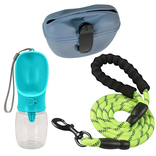 INTIRILIFE Hundeleinen Set Blau: Leckerlibeutel & Trinkflasche & Hundeleine - Futterbeutel mit Clip, Wasserflasche, Haustierleine reflektierend für Hundetraining, Spaziergänge und Unterwegs INTIRILIFE Hundeleinen Set Blau: Leckerlibeutel & Trinkflasche & Hundeleine - Futterbeutel mit Clip, Wasserflasche, Haustierleine reflektierend für Hundetraining, Spaziergänge und Unterwegs von INTIRILIFE