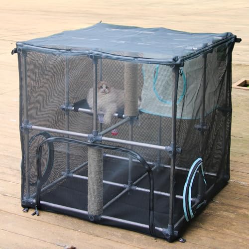 INTURN Catio Outdoor-Katzengehege, kompaktes Set für draußen und drinnen (kompaktes Set) von INTURN