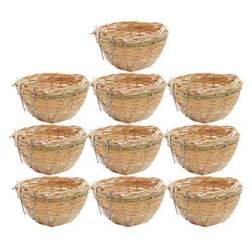 INVEES Kanarienzweige Nistkasten, handgefertigt, 10 cm, 10 Stück von INVEES