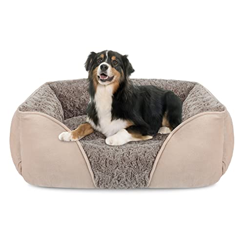 INVENHO Hundebett für große, mittelgroße und kleine Hunde, rechteckig, waschbar, orthopädisches Hundebett, weich, beruhigend, schlafend, langlebig, Haustier-Kuscheltier mit rutschfester Unterseite, von INVENHO