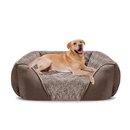 INVENHO Hundebett, rechteckig, waschbar, orthopädisch, weich, beruhigend, langlebig, mit rutschfester Unterseite von INVENHO