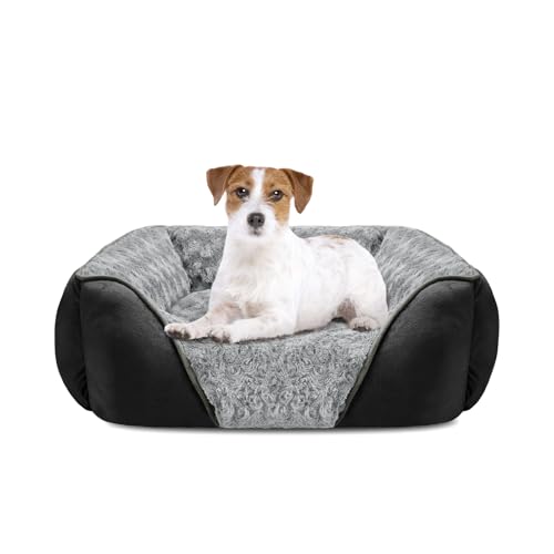 INVENHO Hundebett, rechteckig, waschbar, orthopädisch, weich, beruhigend, schlafend, mit rutschfester Unterseite von INVENHO