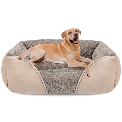 INVENHO Hundebett für große, mittelgroße und kleine Hunde, rechteckig, waschbar, orthopädisches Hundebett, weich, beruhigend, schlafend, langlebig, Haustier-Kuscheltier mit rutschfester Unterseite, INVENHO Hundebett für große, mittelgroße und kleine Hunde, rechteckig, waschbar, orthopädisches Hundebett, weich, beruhigend, schlafend, langlebig, Haustier-Kuscheltier mit rutschfester Unterseite, von INVENHO