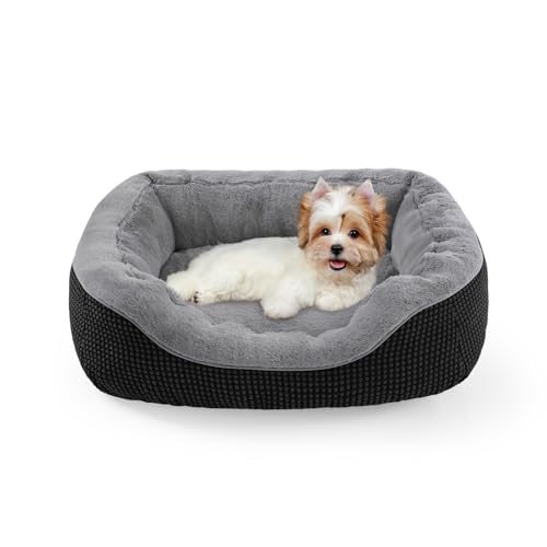 INVENHO Orthopädisches Hundebett für kleine Hunde, wärmend, weich, beruhigend, langlebig, mit rutschfester Unterseite von INVENHO