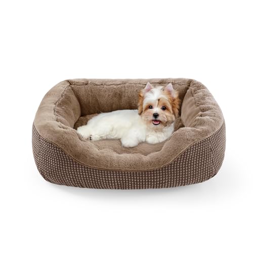 INVENHO Orthopädisches Hundebett für kleine Hunde, wärmend, weich, beruhigend, langlebig, mit rutschfester Unterseite von INVENHO