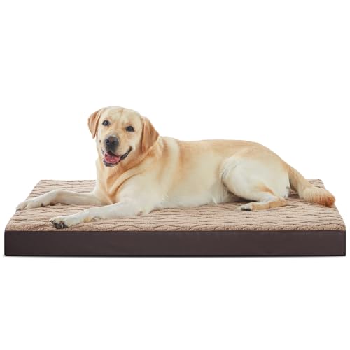 INVENHO XL-Hundebett, extragroß, orthopädische Hundebetten mit abnehmbarem, waschbarem Bezug für extra große Hunde, Eierkisten-Schaumstoff-Haustierbett-Matte, wasserdichtes Hundekäfigbett, geeignet von INVENHO