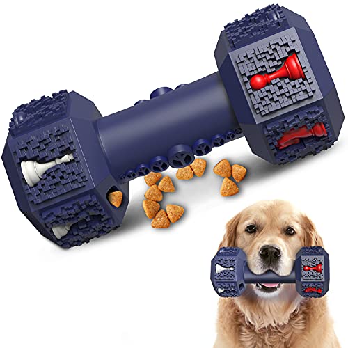 IOKHEIRA Kauspielzeug für Aggressive Kauer, Unzerstörbares Hundespielzeug, Ungiftig, Robust, Naturkautschuk, für Kleine mittelgroße und große Hunde (Blue) (Blau, Schach) von IOKHEIRA